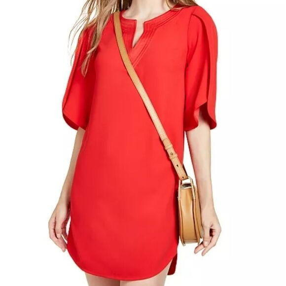 Trina Turk Clairette Tulip-Sleeve Shift Dress - Picture 1 of 12